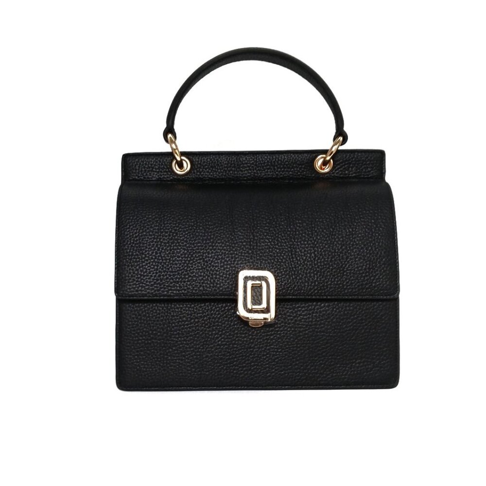 Rita Mini Satchel Ebony Leather Handbag Luana Italy NWT